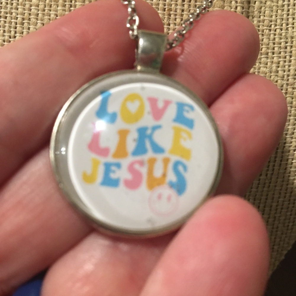 Colorful 'Love Like Jesus' Pendant Necklace